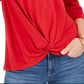 Style & Co Women's Twist Front Top Red Size Large