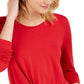 Style & Co Women's Twist-Front Top Red Size Extra Large