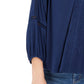 Style & Co Women's Lace-Back Crochet Top Navy Size Large