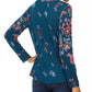 Style & Co Women's Floral-Print Twist-Hem Top Green Size Small