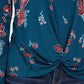 Style & Co Women's Floral-Print Twist-Hem Top Green Size Small