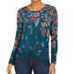 Style & Co Women's Floral-Print Twist-Hem Top Green Size Extra Large
