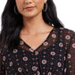 Style & Co Women's Tie-Waist Peasant Blouse Black Size Large