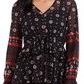 Style & Co Women's Tie Waist Peasant Blouse Black Size XX-Large