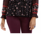 Style & Co Women's Tie Waist Peasant Blouse Black Size XX-Large