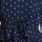 Style & Co Women's Tie-Front Floral Print Peasant Blouse Navy Size Medium
