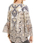 Style & Co Women's Printed Flutter-Sleeve Top Blue Size Small