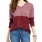 Style & Co Women's Colorblocked Hoodie Red Size Large