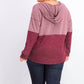 Style & Co Women's Colorblocked Hoodie Red Size Extra Small