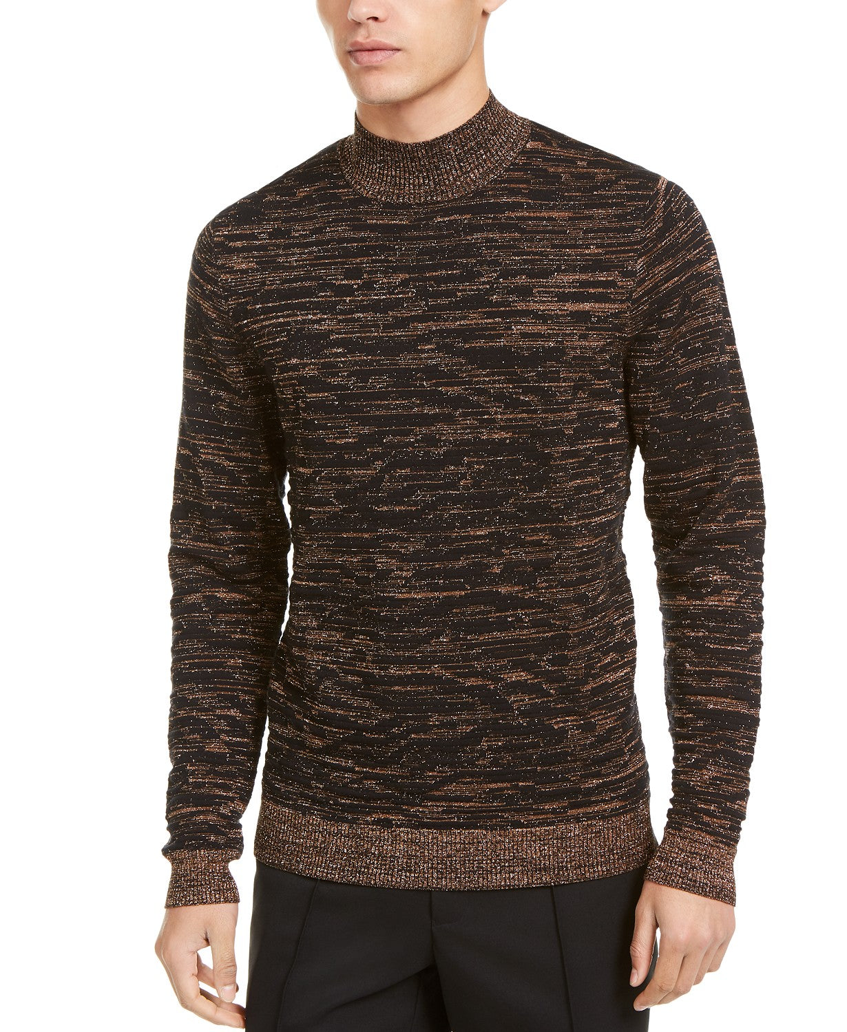 INC International Concepts Men's Onyx Turtleneck Sweater Black Size Large