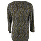 JM Collection Women's Printed 3/4-Sleeve Scoop-Neck Top Yellow Size Large
