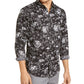 INC International Concepts Men's Big & Tall Paint Splatter-Print Shirt Black Size 4 Extra Large