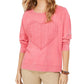 Style & Co Women's Heart-Trim Cotton Sweatshirt Pink Size Small