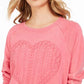 Style & Co Women's Heart-Trim Cotton Sweatshirt Pink Size Small