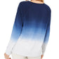 Style & Co Women's Cotton Ombre Sweatshirt Blue Size Medium