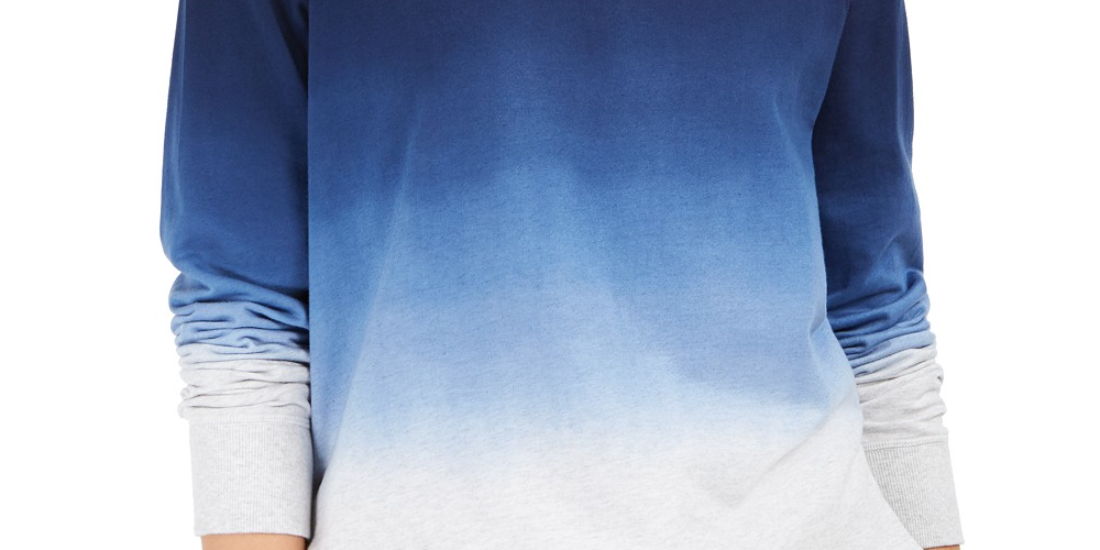 Style & Co Women's Cotton Ombre Sweatshirt Blue Size Small