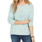 Style & Co Women's Embroidered Cotton Sweatshirt Green Size X-Large