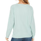 Style & Co Women's Embroidered Cotton Sweatshirt Green Size X-Large