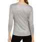 INC International Concepts Women's Criss-Cross Shine Top Silver Size Extra Large