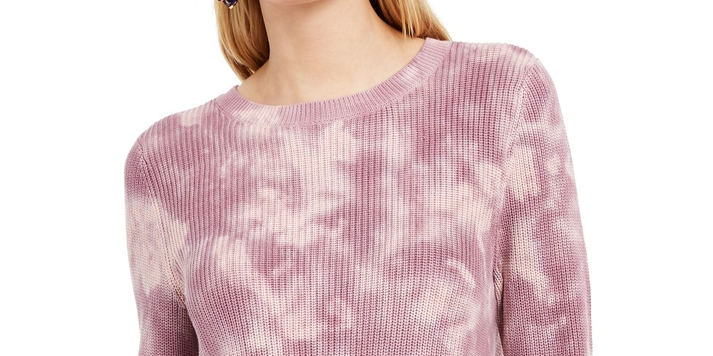 INC International Concepts Women's Tie-Dyed Sweater Purple Size Large