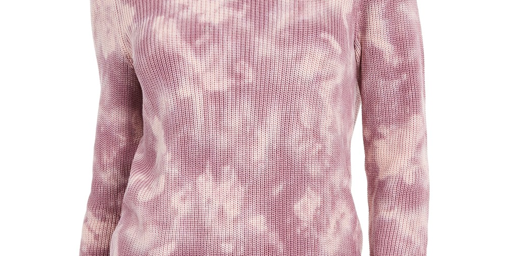 INC International Concepts Women's Tie-Dyed Sweater Purple Size Large