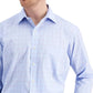 Club Room Men's Classic Fit Stretch Small Glen Plaid Dress Shirt Blue Size 18"-36x37