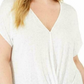 INC International Concepts Women's Plus Size Eyelet Twist-Front Top White Size 3X