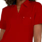 Karen Scott Women's Cotton Polo Shirt Bright Red Size Small