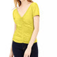 INC International Concepts Women's Ruched T-Shirt Dark Yellow Size X-Small