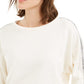 Bar III Women's Shine Stripe Sweatshirt White Size Small