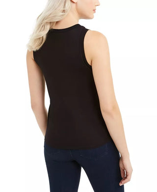Bar III Women's Studded Sleeveless Top Black Size Extra Small