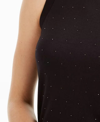 Bar III Women's Studded Sleeveless Top Black Size Extra Small