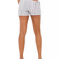 Style & Co Women's Striped Linen-Blend Shorts Gray Size Medium