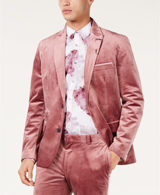 INC International Concepts Men's Slim-Fit Velvet Blazer Pink Size Small