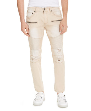 INC International Concepts Men's Ripped Moto Skinny Jeans Brown Size 29