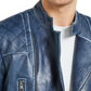 INC International Concepts Men's Braxton Faux Leather Moto Jacket Dark Blue Size Medium