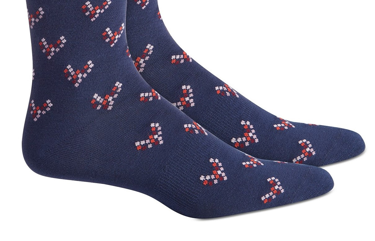 Bar III Men's Heart Socks Navy Size Regular