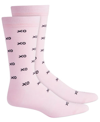 Bar III Men's Xo Socks Med Pink Size Regular