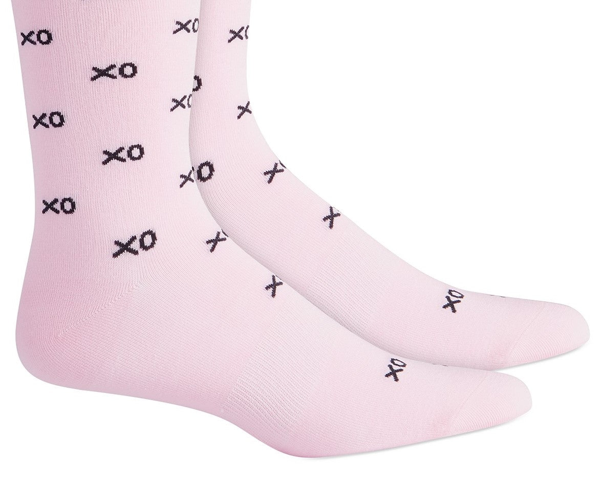 Bar III Men's Xo Socks Med Pink Size Regular