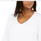 INC International Concepts Plus Women's Size Ribbed-Knit Puff-Sleeve TopWhite Size XXXX Large