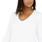 INC International Concepts Women's Plus Size Ribbed-Knit Puff-Sleeve TopWhite Size X-Large