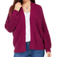 Style & Co Women's Chunky Cable-Knit Open-Front Cardigan  Purple Size Small