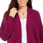 Style & Co Women's Chunky Cable-Knit Open-Front Cardigan  Purple Size Small