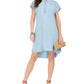 Style & Co Women's High-Low Chambray Shirt Dress Navy Size Small