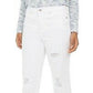 Style & Co Women's Ripped Crop Straight Jeans White Size 12