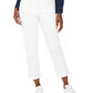 Style & Co Women's Curvy-Fit Cuffed Girlfriend Jeans White Size 12