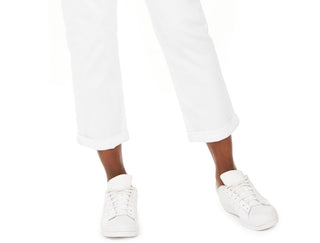 Style & Co Women's Curvy-Fit Cuffed Girlfriend Jeans White Size 12