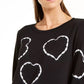 INC International Concepts Women's Printed Tie-Dyed Hearts Sweatshirt Black Size Medium