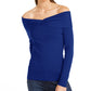 INC International Concepts Twist Off-The-Shoulder Sweater Navy Size Small