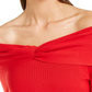 INC International Concepts Women's Twist Off-The-Shoulder Sweater Dark Red Size Large